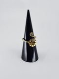 Gemstone spiral tribal ring
