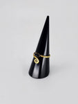 Gemstone spiral tribal ring