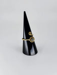 Gemstone spiral tribal ring