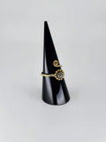 Gemstone spiral tribal ring