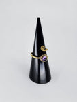 Gemstone spiral tribal ring