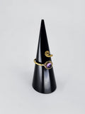 Gemstone spiral tribal ring