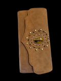 Vegan suede gemstone wallet