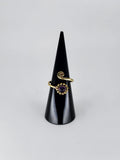 Gemstone spiral tribal ring