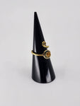 Gemstone spiral tribal ring