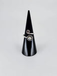 Gemstone spiral tribal ring