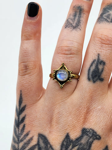 Moonstone tribal ring