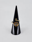 Gemstone spiral tribal ring