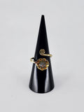 Gemstone spiral tribal ring