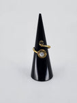 Gemstone spiral tribal ring