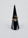 Gemstone spiral tribal ring