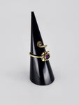 Gemstone spiral tribal ring
