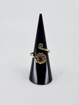 Gemstone spiral tribal ring