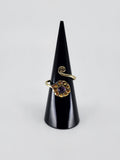 Gemstone spiral tribal ring