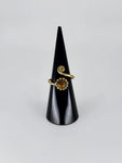 Gemstone spiral tribal ring