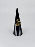 Gemstone spiral tribal ring