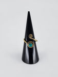 Gemstone spiral tribal ring