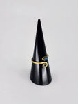 Gemstone spiral tribal ring