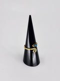 Gemstone spiral tribal ring