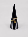 Gemstone spiral tribal ring