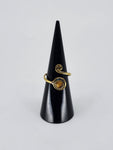 Gemstone spiral tribal ring