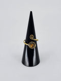 Gemstone spiral tribal ring