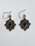 Amethyst Flower large drop earrings