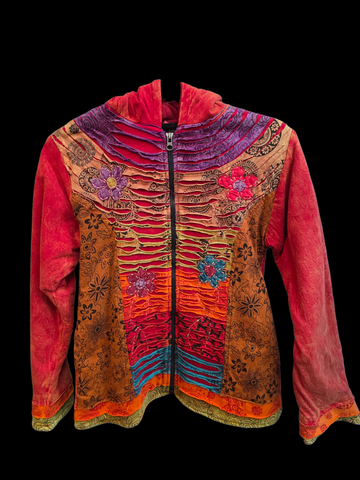 Children's floral lined zip jacket