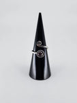 Gemstone spiral tribal ring