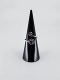 Gemstone spiral tribal ring