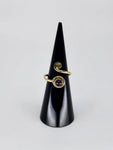 Gemstone spiral tribal ring