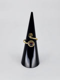 Gemstone spiral tribal ring