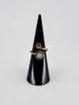 Gemstone spiral tribal ring