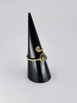 Gemstone spiral tribal ring