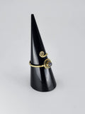 Gemstone spiral tribal ring