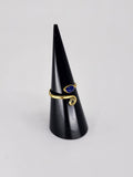 Gemstone spiral tribal ring