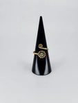 Gemstone spiral tribal ring