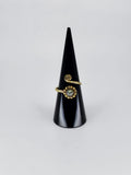 Gemstone spiral tribal ring