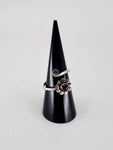Gemstone spiral tribal ring