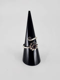 Gemstone spiral tribal ring