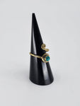 Gemstone spiral tribal ring