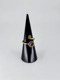 Gemstone spiral tribal ring
