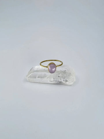 Rose quartz tribal ring