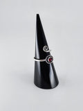 Gemstone spiral tribal ring