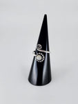 Gemstone spiral tribal ring