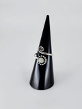 Gemstone spiral tribal ring