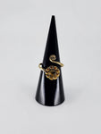 Gemstone spiral tribal ring