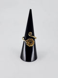 Gemstone spiral tribal ring