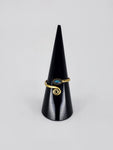 Gemstone spiral tribal ring