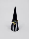Gemstone spiral tribal ring